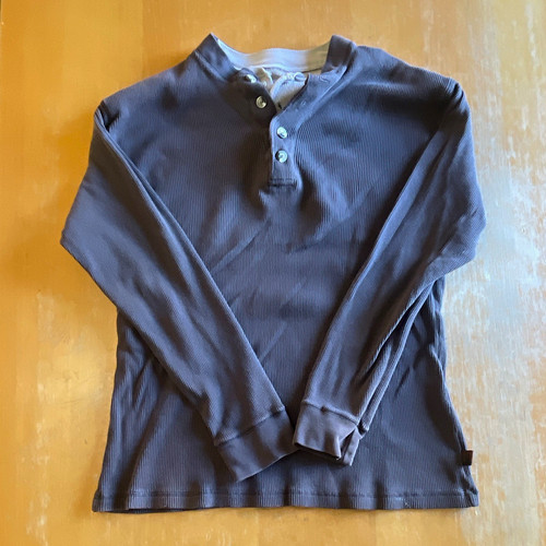 Mens gray waffle knit henley - mens,